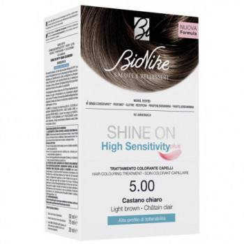 SHINE ON HIGH SENSITIVITY PLUS CASTANO CHIARO 5,00 RIVELATORE IN CREMA 75 ML + CREMA COLORANTE 50 ML